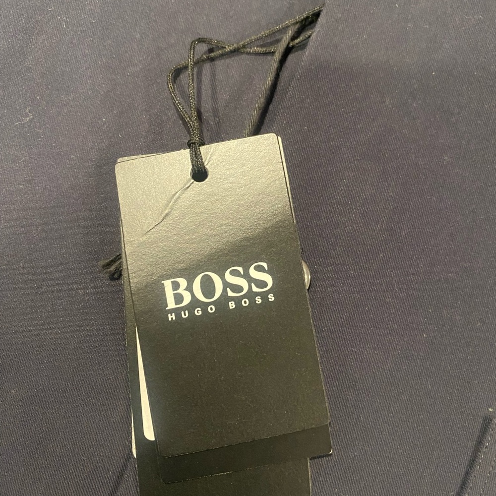 Hugo Boss Stand Collar Navy Button-Up Shirt - Picture 3 of 7